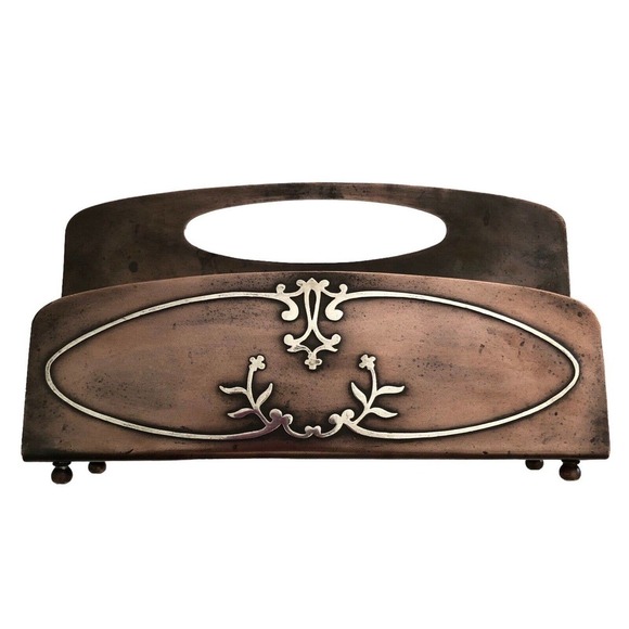 1108 1912 Heintz Art Metal Shop Letter Holder sterling On Bronze USA NY Antique